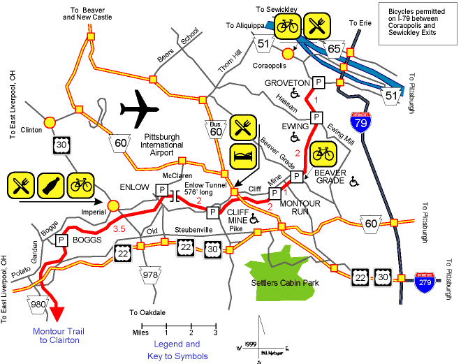 Montour Trail Map 1: Groveton to Boggs